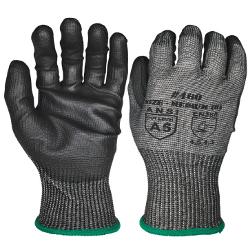 Resistente ANSI A5 Schnitt auf industrielle Sicherheitsarbeit PU -Handschuhe abschneiden